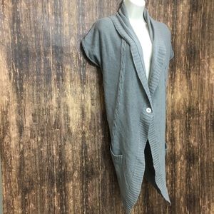 MICHELLE MASON GRAY ALPACA BLEND VEST CARDIGAN